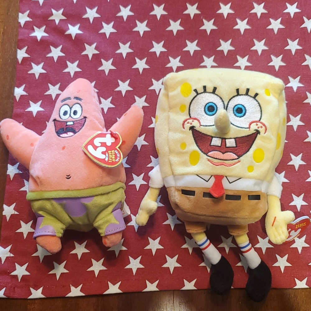 SpongeBob and Patrick Ty beanie babies